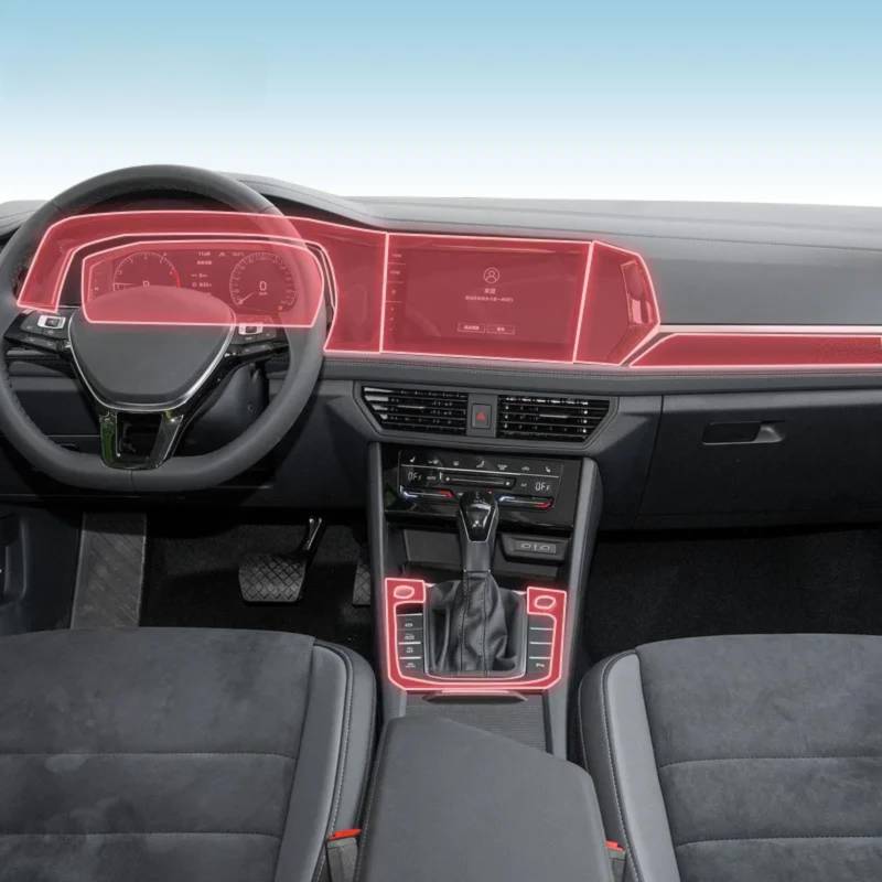 Auto Interieur Mittelkonsole Transparent TPU PPF Schutzfolie Anti-Kratzer Reparaturfolie Zubehör für Volkswagen Sagitar 21-2023 (Stil B) von Meuoada