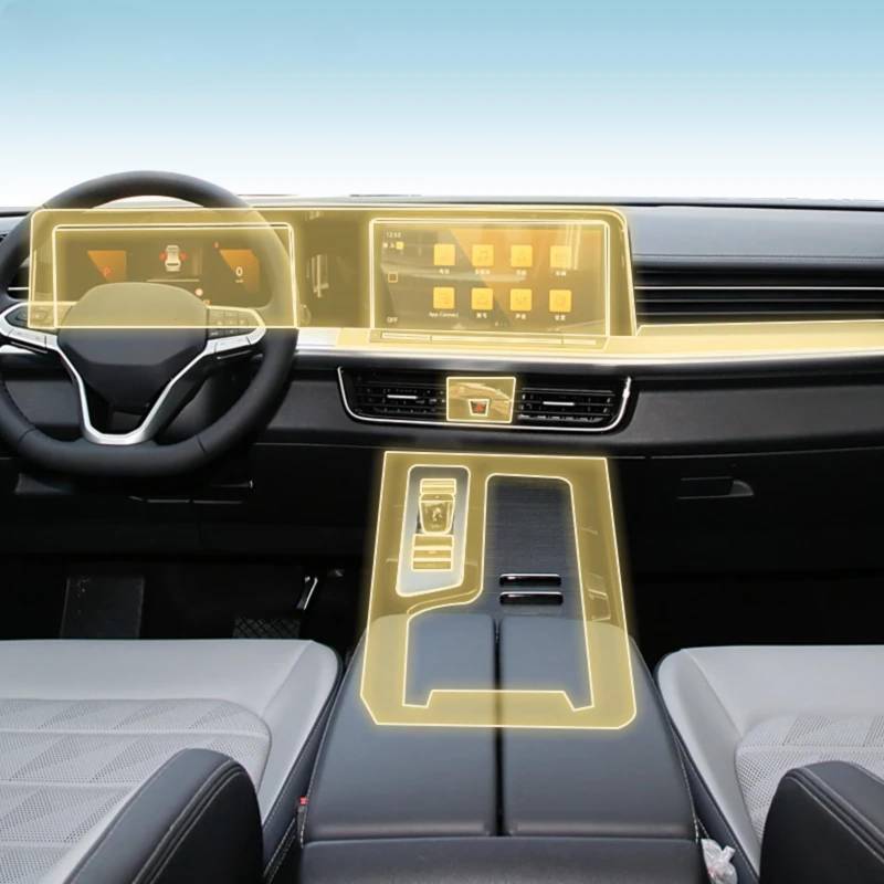 Auto Interieur Mittelkonsole Transparent TPU PPF Schutzfolie Anti-Kratzer Reparaturfolie Zubehör für Volkswagen TAVENDOR 2023-2024 (Stil A) von Meuoada