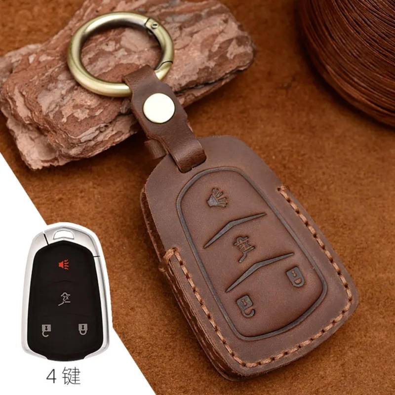 Auto-Smart-Schlüsselanhänger-Gehäuse, Zubehör, Keyless-Entry-Fernbedienung, für Cadillac XT4, XT5, XT6, CT4, CT5, CT6, XTS ATSL (Kaffee-A) von Meuoada