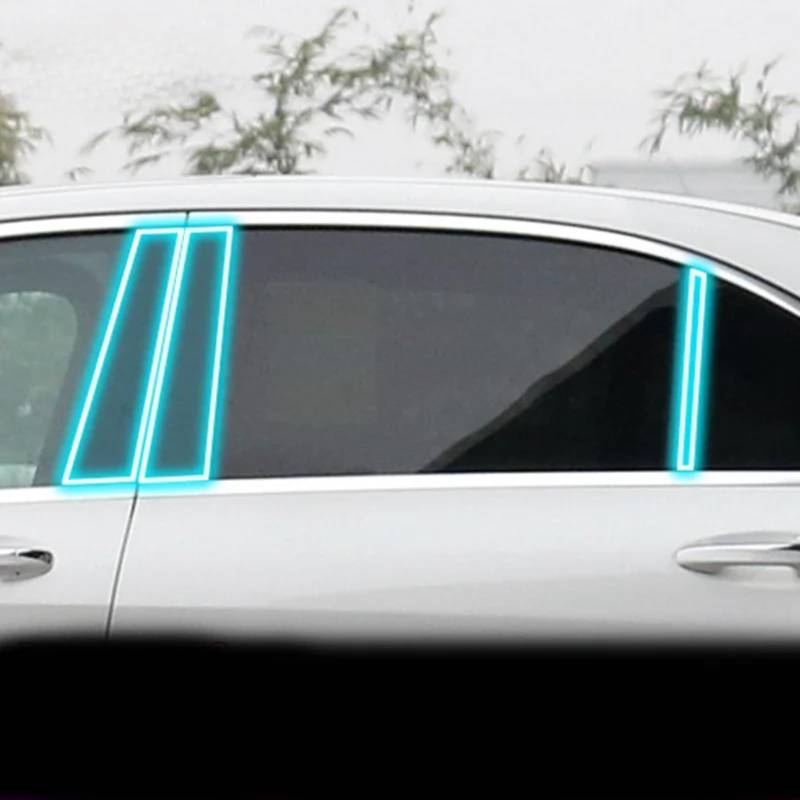 KFZ-Außenfenstersäule, kratzfestes Zubehör, transparente TPU-Schutzfolie, für Mercedes-Benz Klasse C 2015–2023 (A transparent) von Meuoada