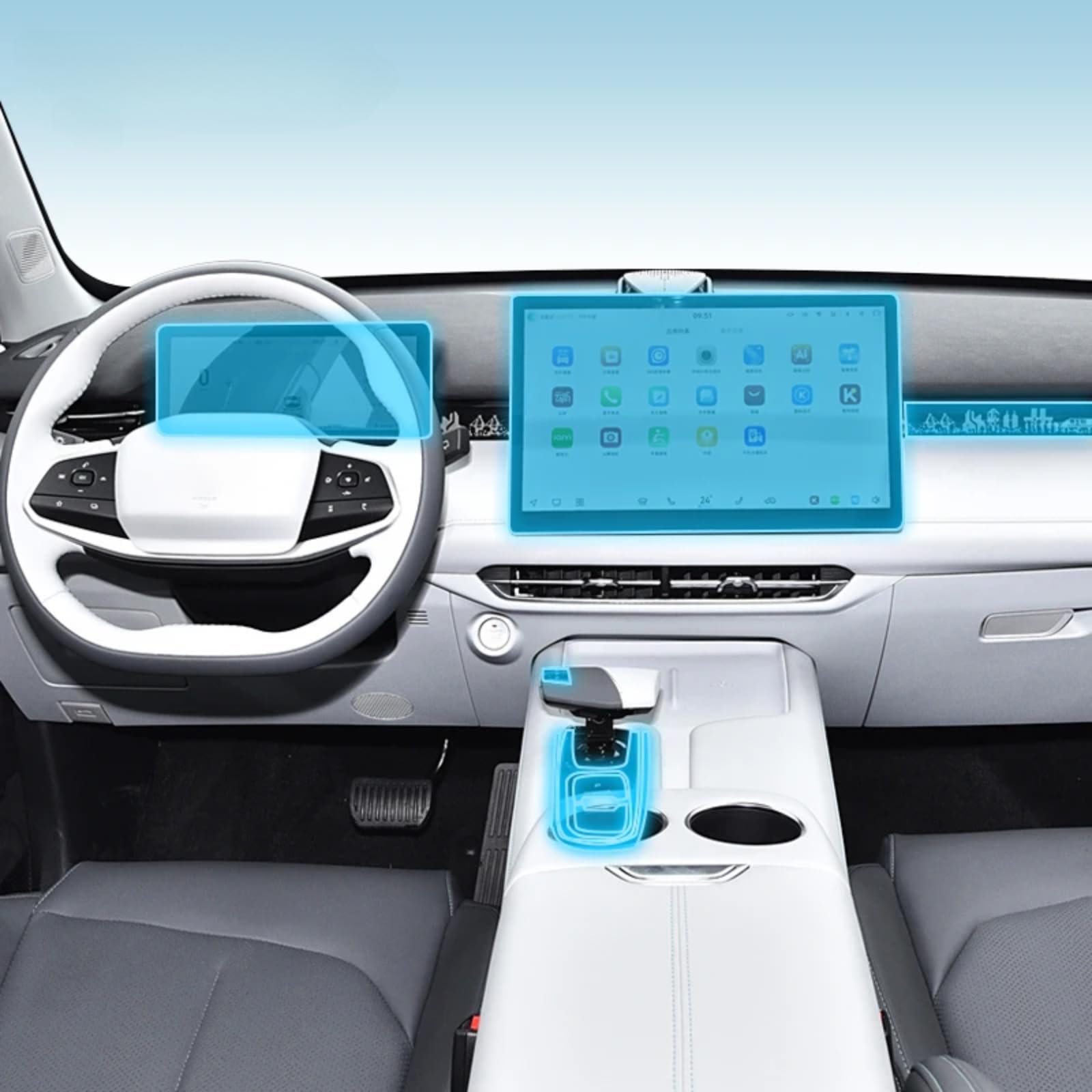 Meuoada Auto-Innen-Mittelkonsole, transparent, TPU, PPF, kratzfest, Reparaturfolie, Zubehör, für Changan UNI-Z 2024–2025 (Stil C) von Meuoada