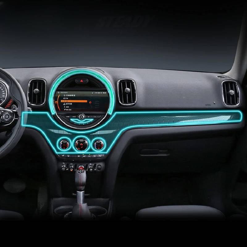 Meuoada Auto-Innen-Mittelkonsole, transparent, TPU, PPF, kratzfest, Reparaturfolie, Zubehör, für Mini Countryman 2017–2022 2023 (208 x 80 mm) von Meuoada