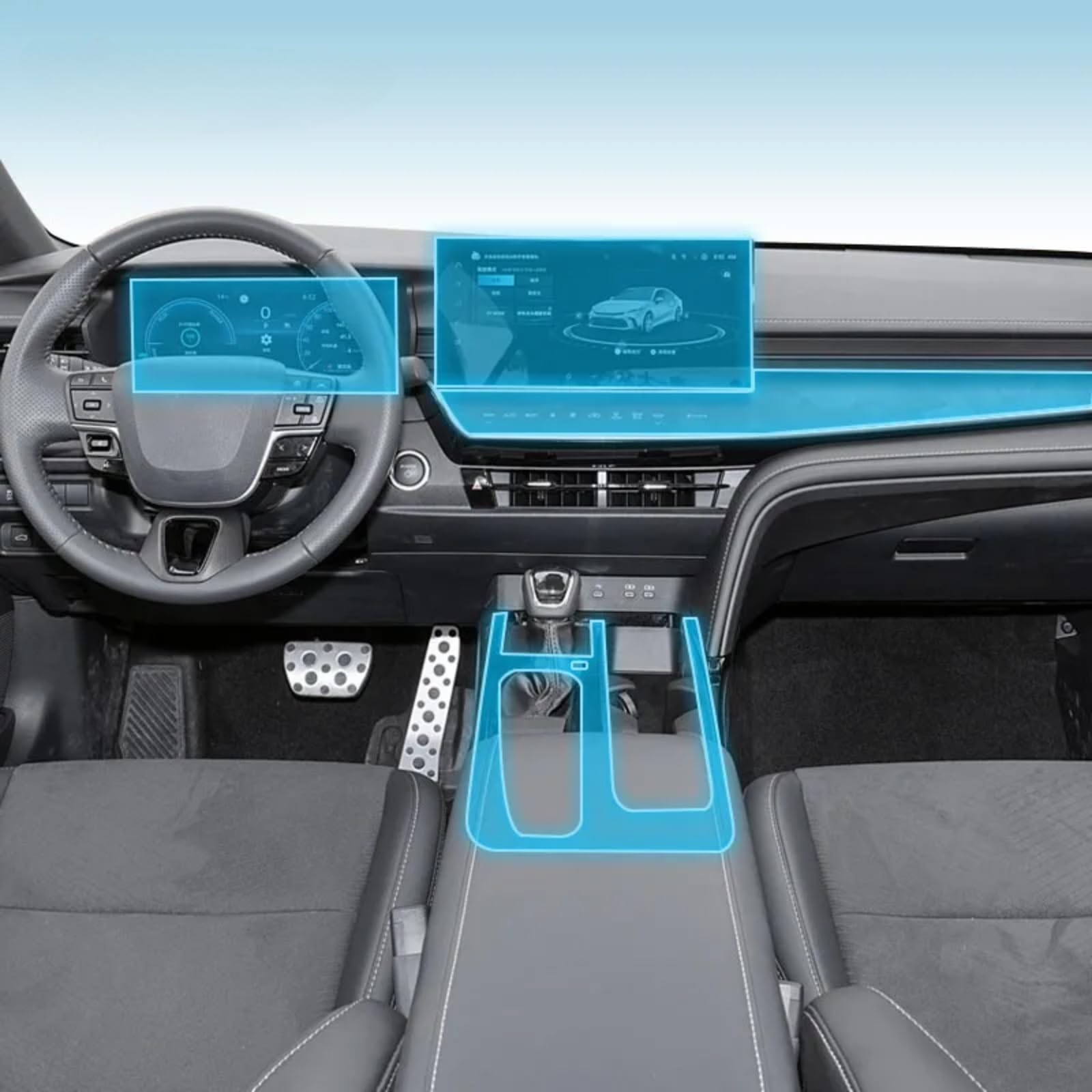 Meuoada Auto Innenraum Mittelkonsole Transparent TPU PPF Schutzfolie Anti-Kratzer Reparaturfolie Zubehör für Toyota Camry 2024-2025 (Style U) von Meuoada