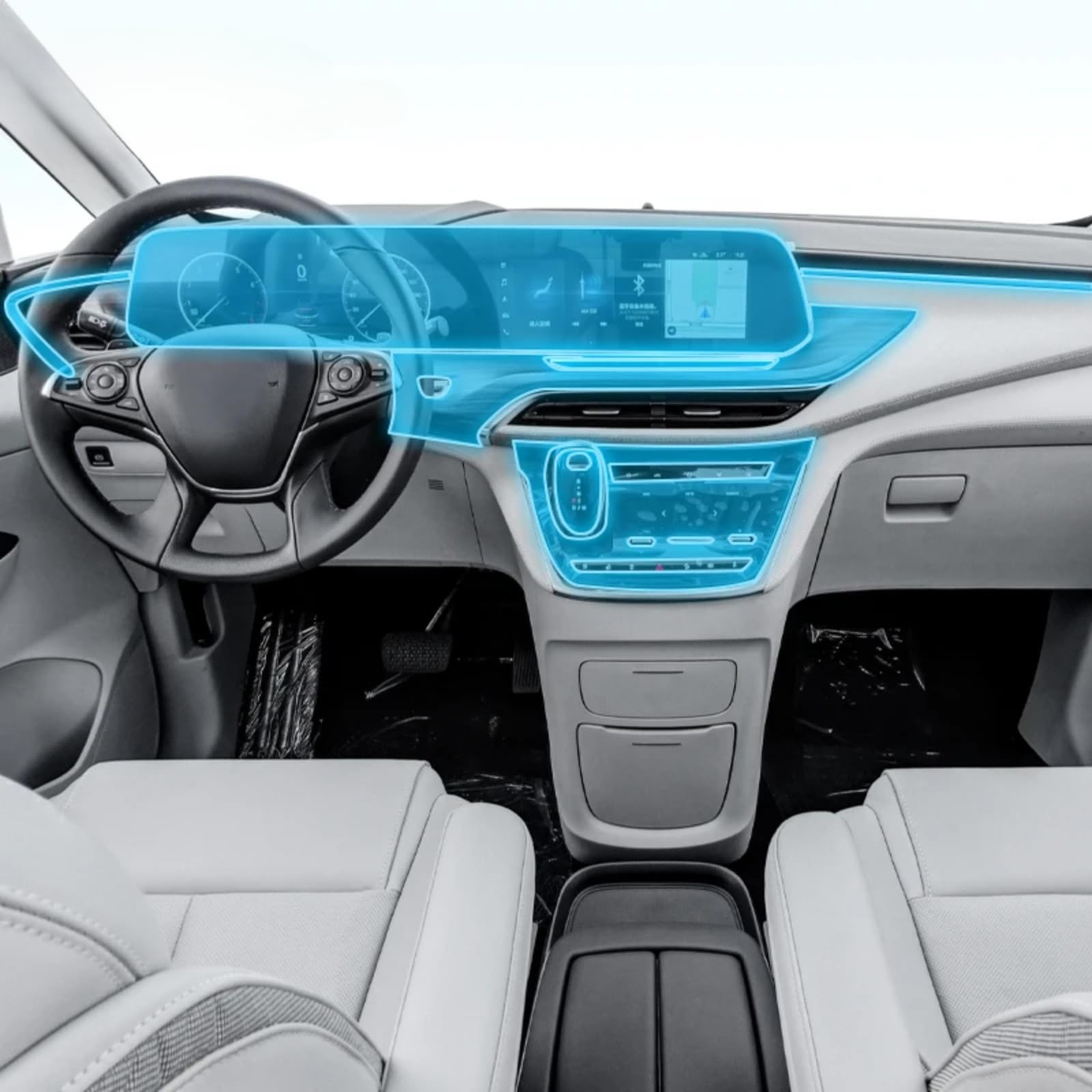 Meuoada Auto Interieur Mittelkonsole Transparent TPU PPF Schutzfolie Anti-Kratzer Reparaturfolie Zubehör für Buick GL8 First Land 2024-2025 (Stil F) von Meuoada