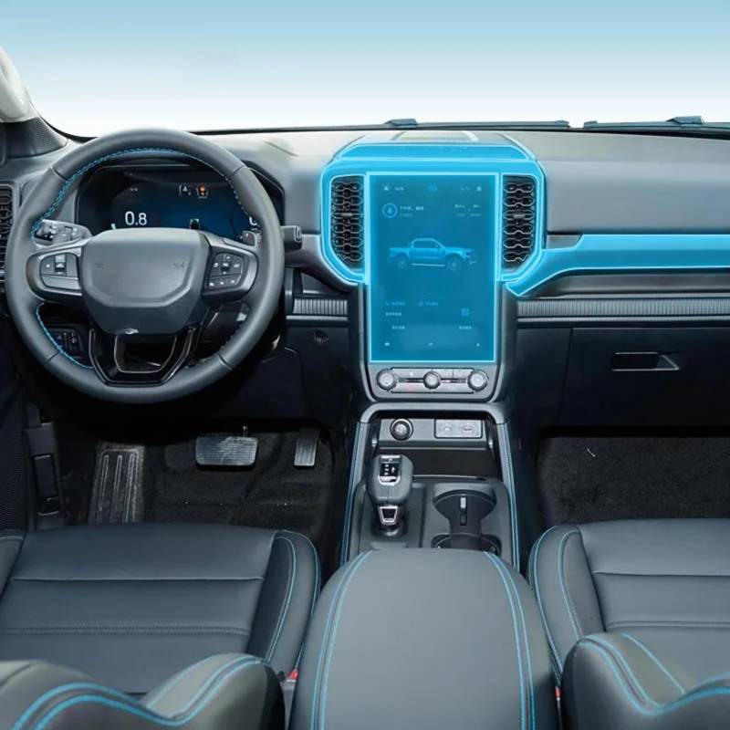 Meuoada Auto Interieur Mittelkonsole Transparent TPU PPF Schutzfolie Anti-Kratzer Reparaturfolie Zubehör für Ford Ranger 2023-2025 (Stil A) von Meuoada