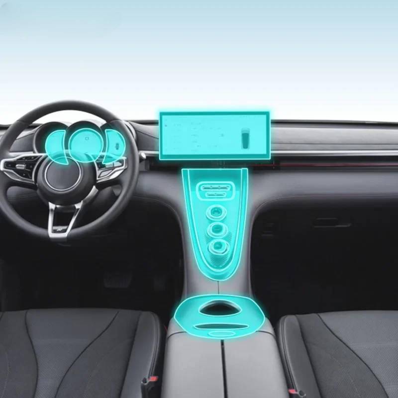 Meuoada Auto Interieur Mittelkonsole Transparent TPU PPF Schutzfolie Anti-Kratzer Reparaturfolie Zubehör für GWM Ora 07 2022-2024 (Stil für RHD) von Meuoada