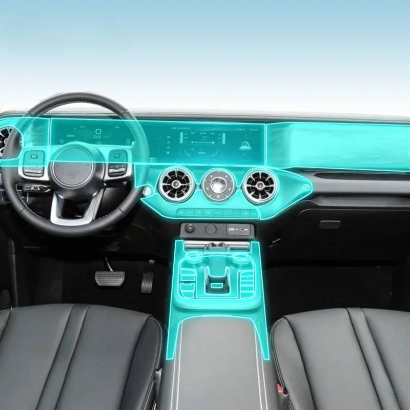 Meuoada Auto Interieur Mittelkonsole Transparent TPU PPF Schutzfolie Anti-Kratzer Reparaturfolie Zubehör für GWM Tank 300 CYBERKNIGHT 2021-2024 (Stil C für Linkslenker) von Meuoada