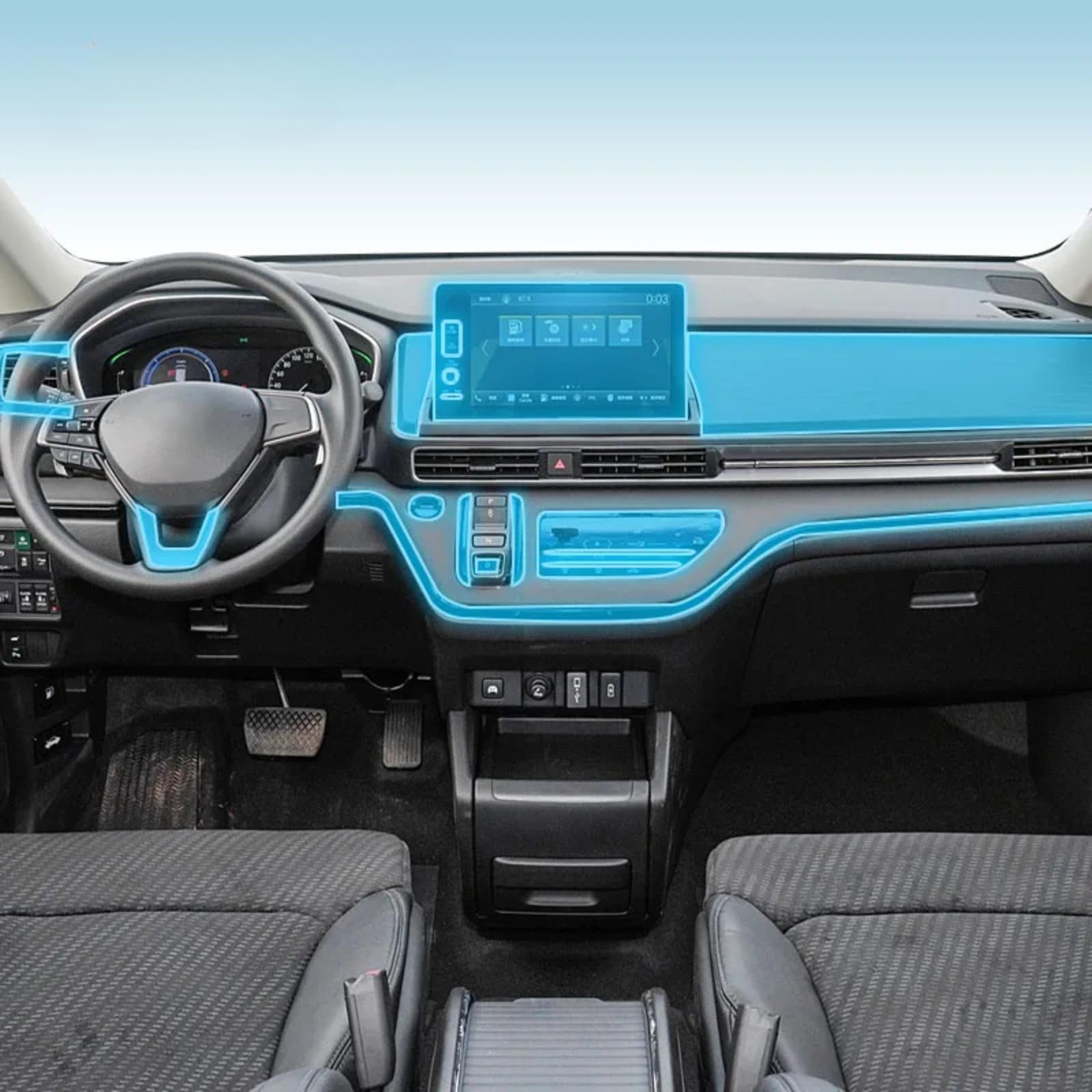 Meuoada Auto Interieur Mittelkonsole Transparent TPU PPF Schutzfolie Anti-Kratzer Reparaturfolie Zubehör für Honda Elysion/Odyssey 2022-2025 (Stil für Rechtslenker) von Meuoada