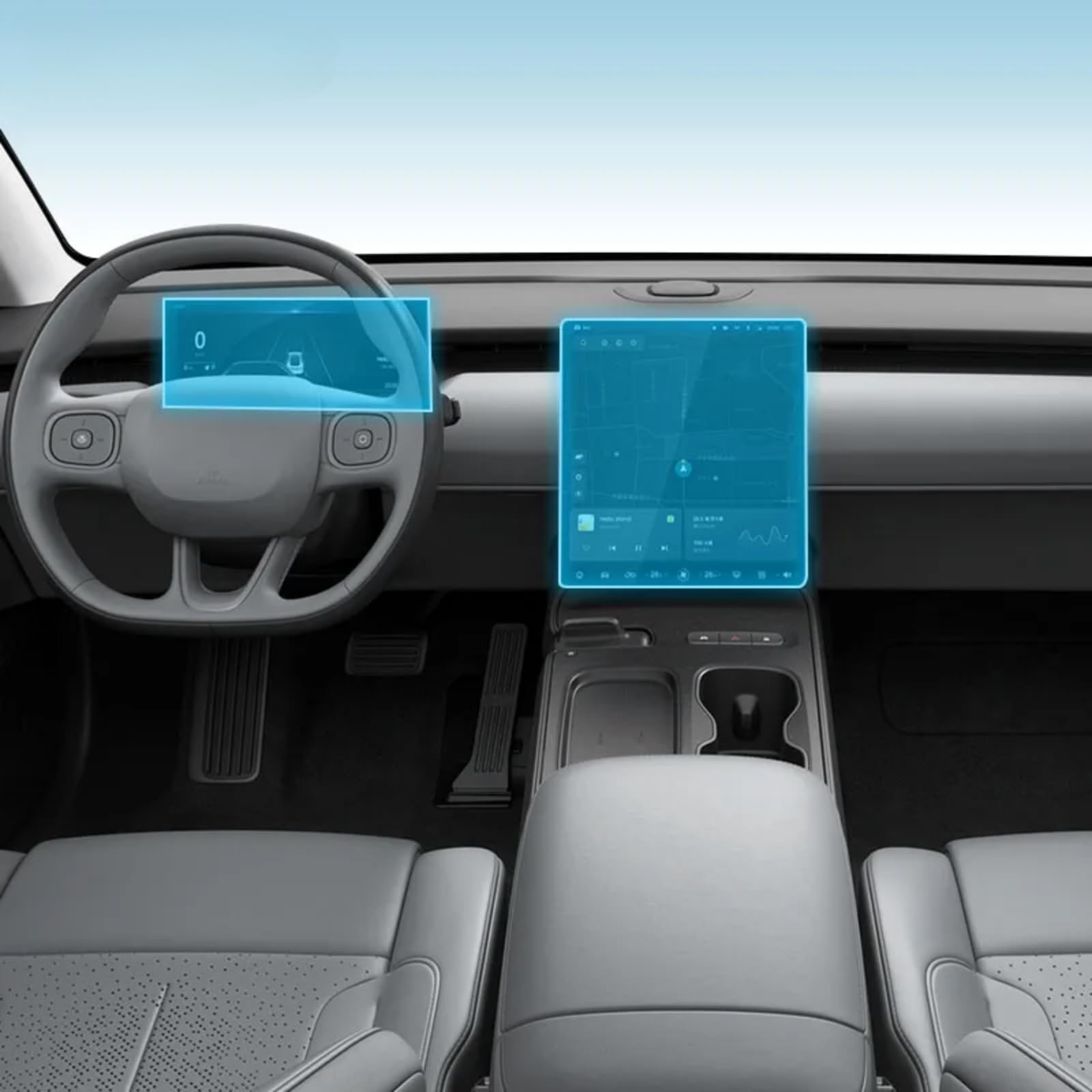 Meuoada Auto Interieur Mittelkonsole Transparent TPU PPF Schutzfolie Anti-Kratzer Reparaturfolie Zubehör für NIO ET5 2023-2025 (Stil für Rechtslenker) von Meuoada