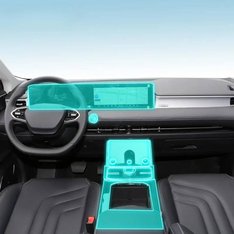 Meuoada Auto Interieur Mittelkonsole Transparent TPU PPF Schutzfolie Anti-Kratzer Reparaturfolie Zubehör für Neta U Pro EP40 2021-2023 (Stil D für RHD) von Meuoada