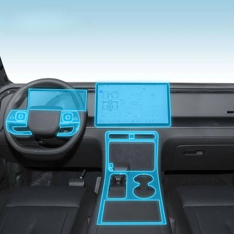 Meuoada Auto Interieur Mittelkonsole Transparent TPU PPF Schutzfolie Anti-Kratzer Reparaturfolie Zubehör für Polestones 01 2023-2025 (Stil A) von Meuoada