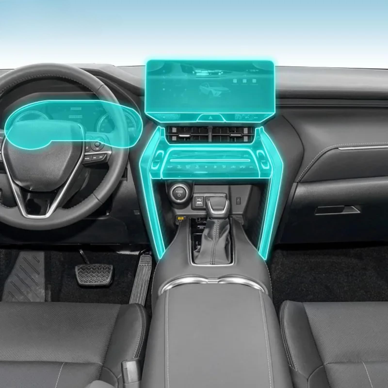 Meuoada Auto Interieur Mittelkonsole Transparent TPU PPF Schutzfolie Anti-Kratzer Reparaturfolie Zubehör für Toyota Harrier 22-2024 (Stil G) von Meuoada