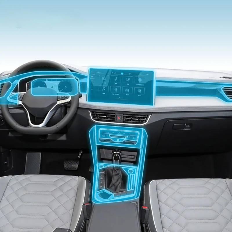 Meuoada Auto Interieur Mittelkonsole Transparent TPU PPF Schutzfolie Anti-Kratzer Reparaturfolie Zubehör für Volkswagen Tayron 2023-2025 (Stil A) von Meuoada