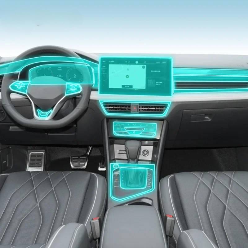 Meuoada Auto Interieur Mittelkonsole Transparent TPU PPF Schutzfolie Anti-Kratzer Reparaturfolie Zubehör für Volkswagen Tiquan 2022-2023 (Stil B für Linkslenker) von Meuoada