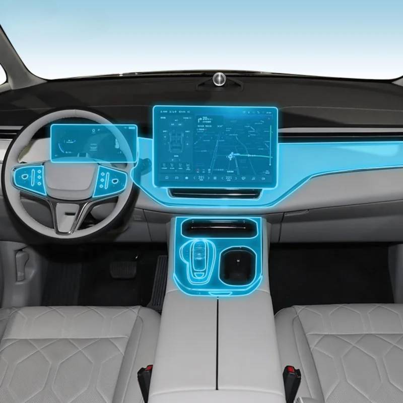 Meuoada Auto Interieur Mittelkonsole Transparent TPU PPF Schutzfolie Anti-Kratzer Reparaturfolie Zubehör für Volvo EM90 2024-2025 (Stil für Linkslenker) von Meuoada