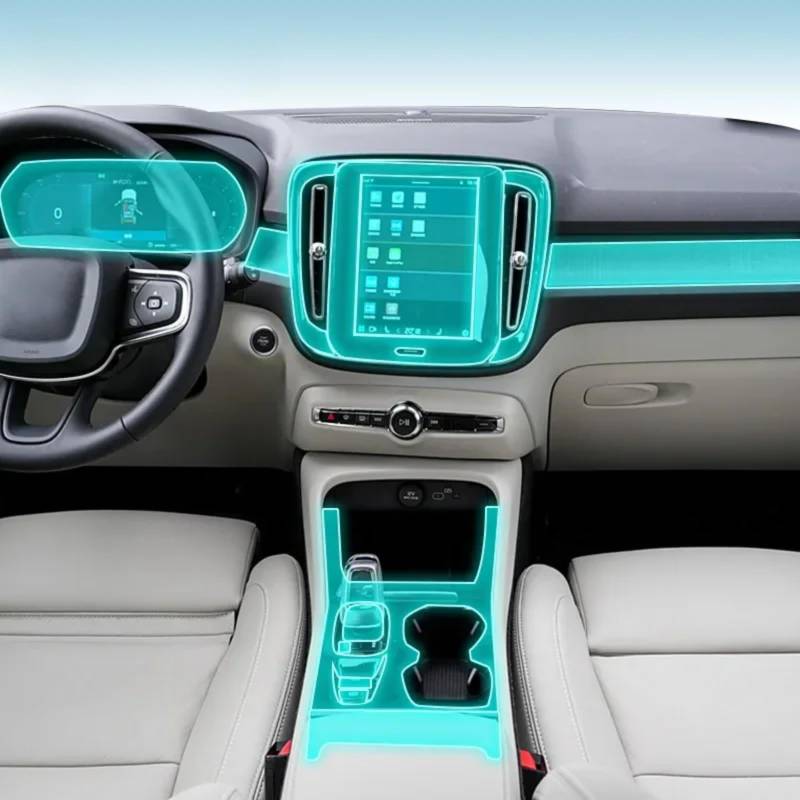 Meuoada Auto Interieur Mittelkonsole Transparent TPU PPF Schutzfolie Anti-Kratzer Reparaturfolie Zubehör für Volvo XC40 2020-2024 (Stil für Linkslenker) von Meuoada