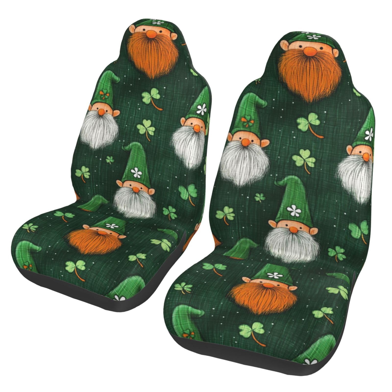 Mexpekil Autositzbezüge, Gnome St. Patricks Day, Autositzschutz, vollständiger Sitzbezug, universelles Auto-Innenzubehör für Männer und Frauen, 2 Stück von Mexpekil