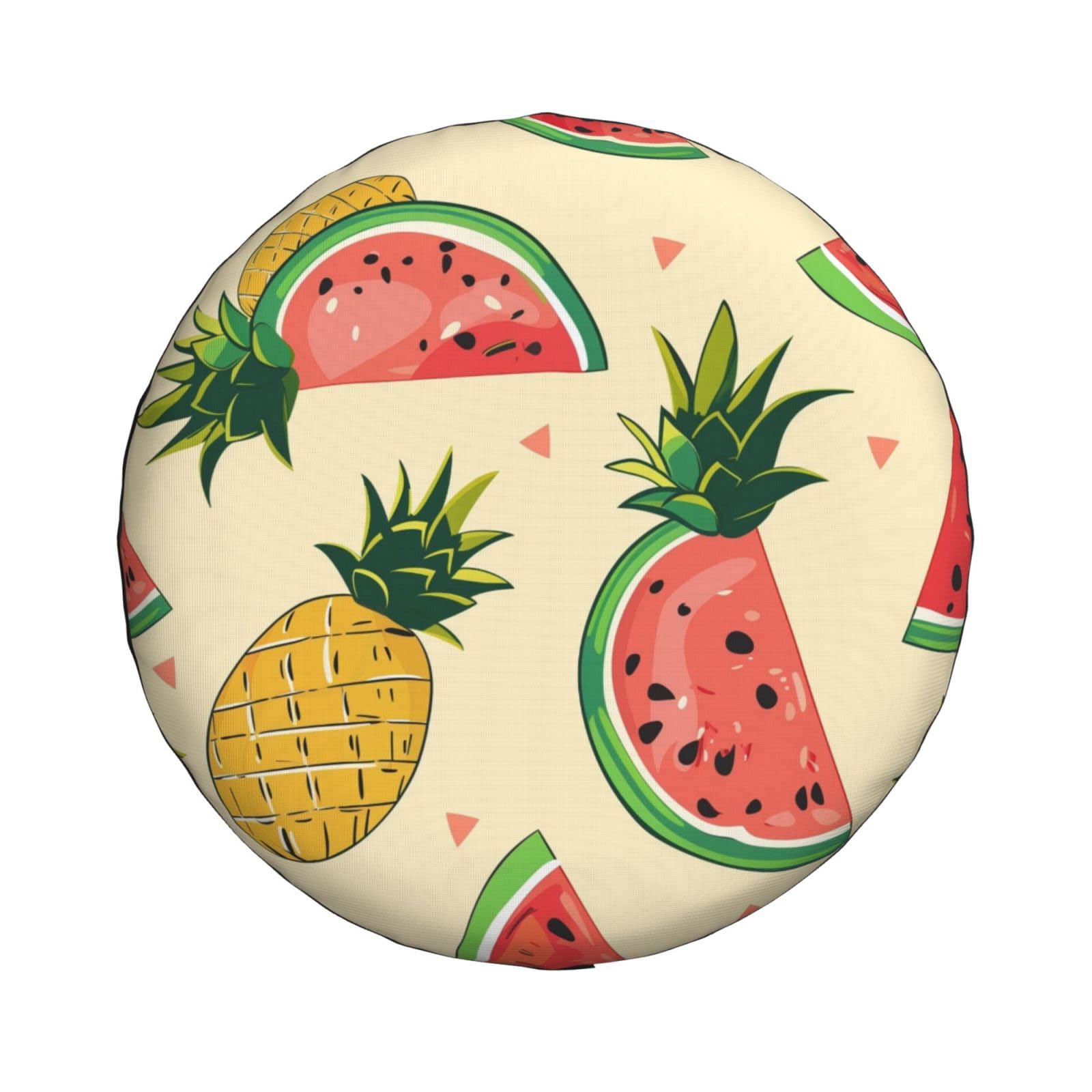 Mexpekil Ersatzreifenabdeckung, Ananas, Wassermelone, universeller Reifenschutz für Jeep, SUV, Wohnmobil, Reise, Anhänger, Wohnmobil, LKW, 40,6 cm (16 Zoll) (76–79 cm), wetterfest von Mexpekil