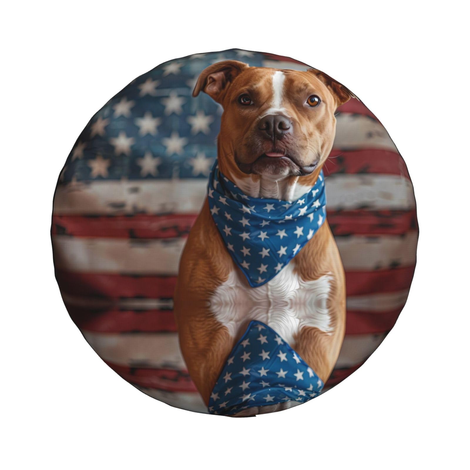 Mexpekil Ersatzreifenabdeckung, Rehkitz, französische Bulldogge und amerikanische Flagge, Universal-Reifen-Radschutz für Jeep, SUV, Wohnmobil, LKW, 38,1 cm (15 Zoll), 70–75 cm, wetterfest von Mexpekil