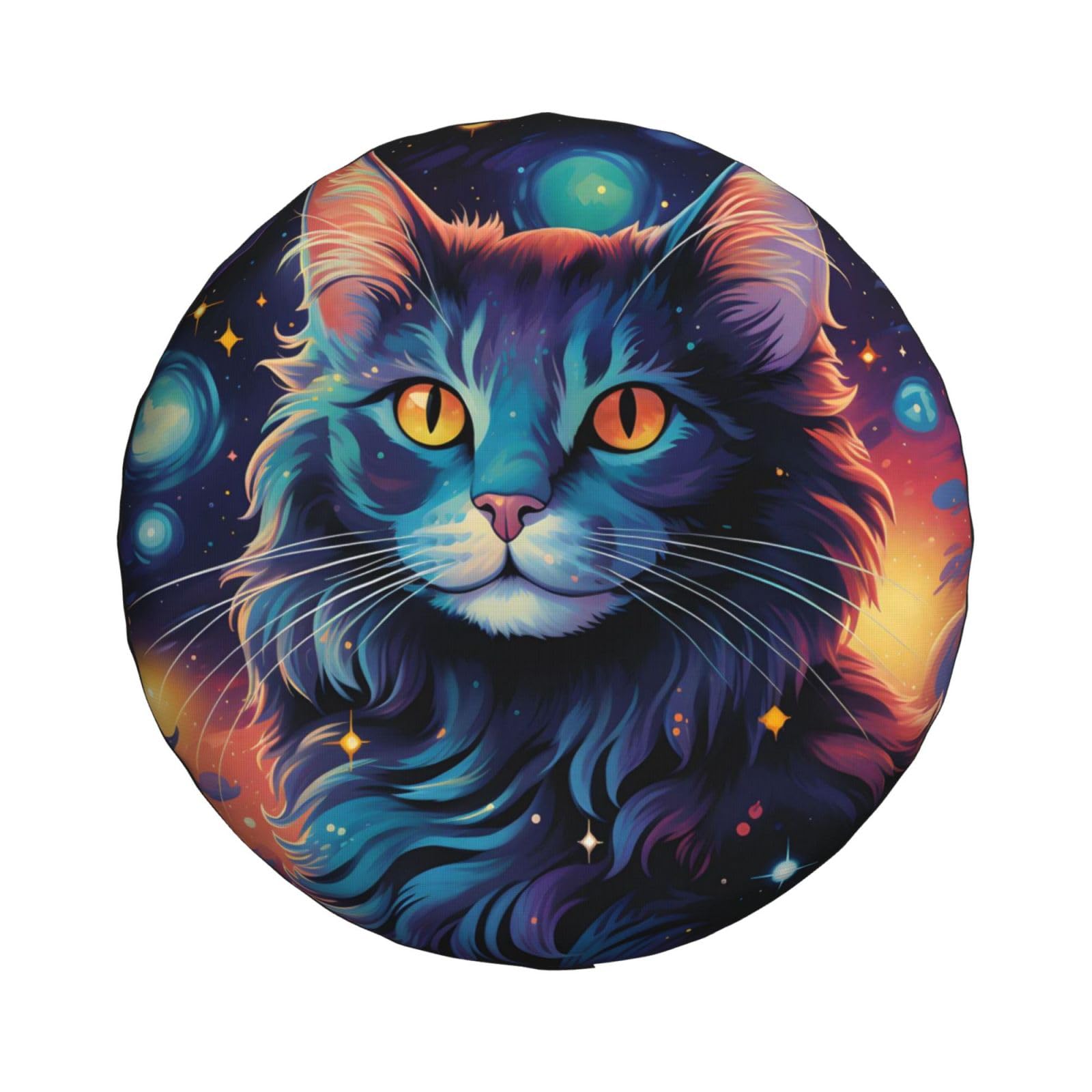 Mexpekil Ersatzreifenabdeckung Cosmic Starry Night Cat Universal Reifen Radschutz für Jeep SUV Camper Reiseanhänger Wohnmobil LKW 40,6 cm (76–79 cm) wetterfest von Mexpekil