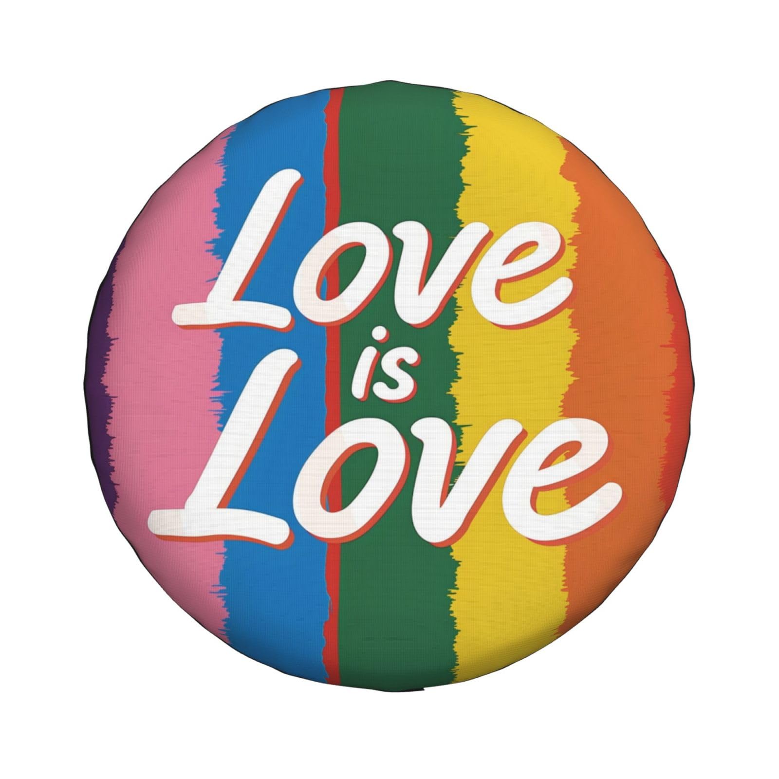 Mexpekil Ersatzreifenabdeckung Love Is Love Rainbow Pride Lgbt Universal Reifen Radschutz für Jeep SUV Camper Reiseanhänger Wohnmobil LKW 43,2 cm (17 Zoll) (80-83 cm) wetterfest von Mexpekil