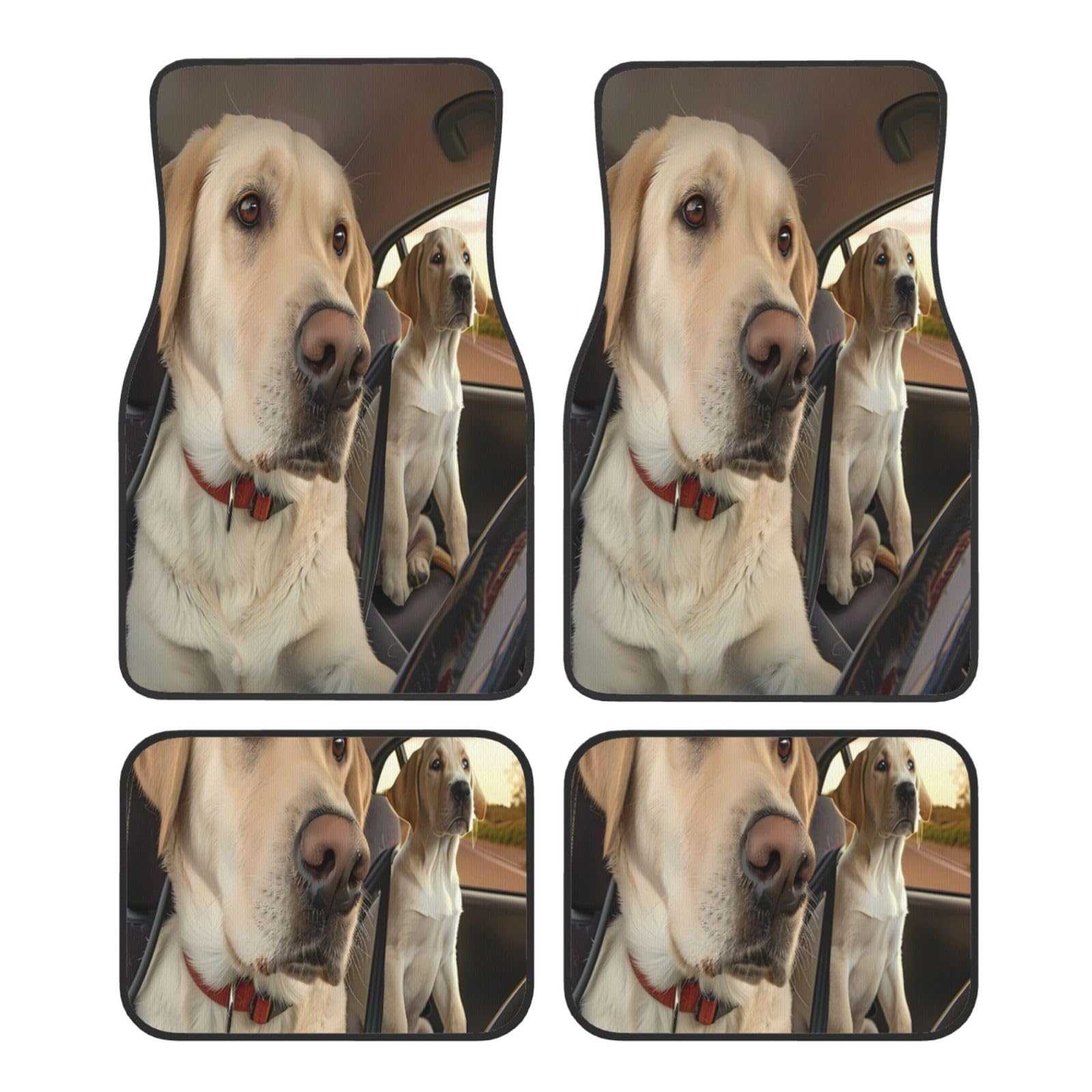 Mexpekil Funny Dog Driveing Car Mats Set of 4 All Weather Universal Car Floor Mats Non Slip Waterproof Automotive Carpet Foot Mats for SUV Van Truck von Mexpekil