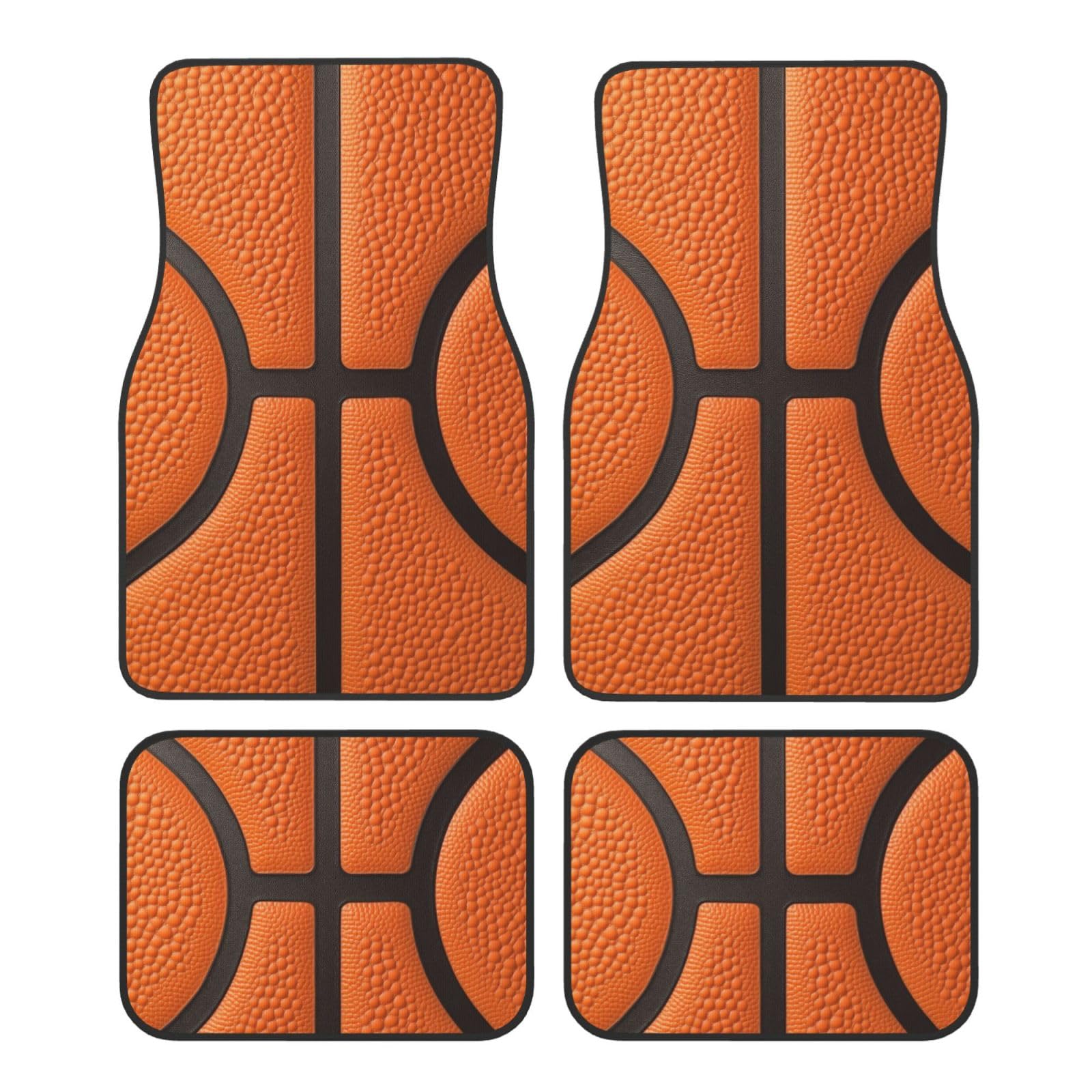 Mexpekil Orange Basketball Skin Auto Matten 4 Stück Universal Auto Fußmatten rutschfeste Auto Fußmatten Dekorative Auto Teppich Protektoren für SUV Van Truck von Mexpekil