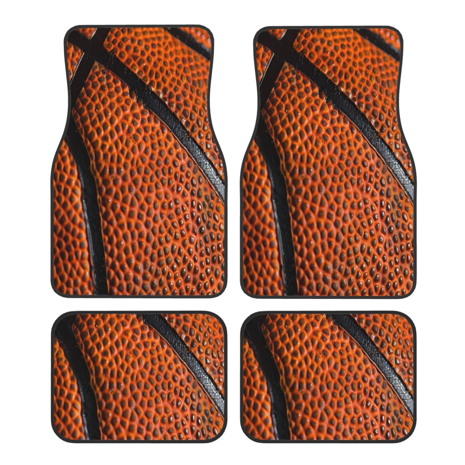 Mexpekil Retro Basketball Textur Automatten 4er Set Allwetter Universal Auto Fußmatten rutschfest Wasserdicht Automotive Teppich Fußmatten für SUV Van LKW von Mexpekil