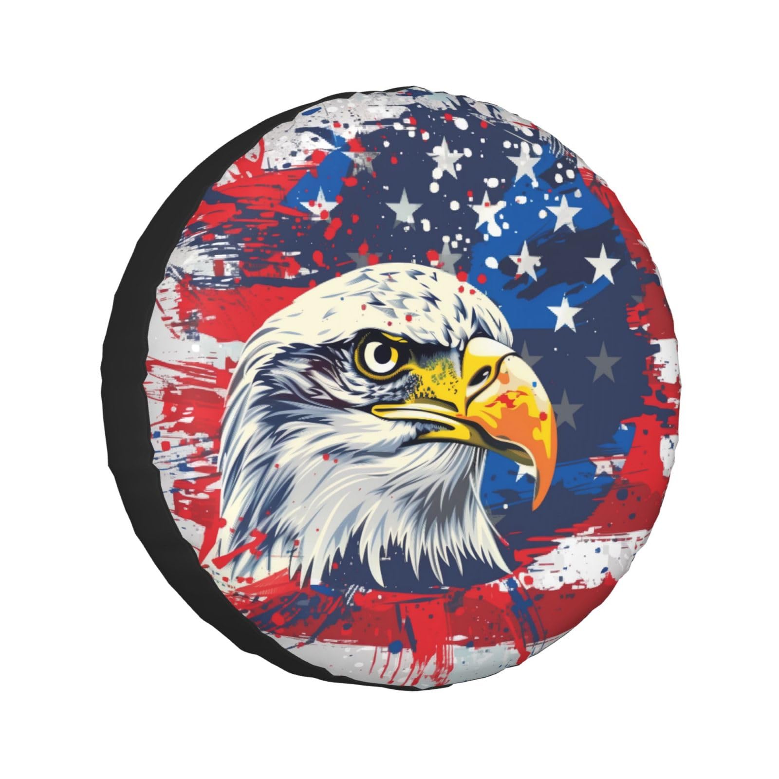 Reserveradabdeckung Amerikanische Adler-Flagge, Radschutz, wetterfest, universelle Passform für Anhänger, Wohnmobil-Reifen, 35,6 cm (14 Zoll) von Mexpekil