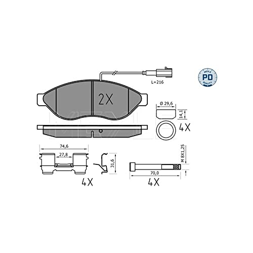 MEYLE 0252446819-1/PD Bremsbelagsatz, Scheibenbremse von Meyle