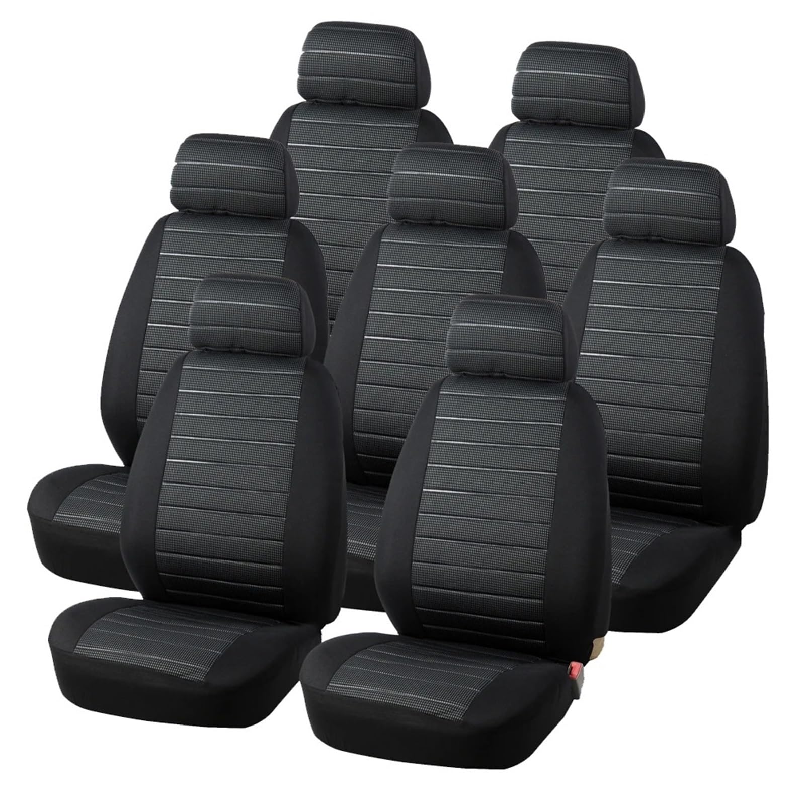 Autositzüberzug 7 STÜCKE Für Peugeot 206 CC Autositzbezüge Universal Airbag Kompatibel Auto Schützen Kissen Auto Innenausstattung Auto Schonbezüge(7Piece Gray) von Mfibbmf