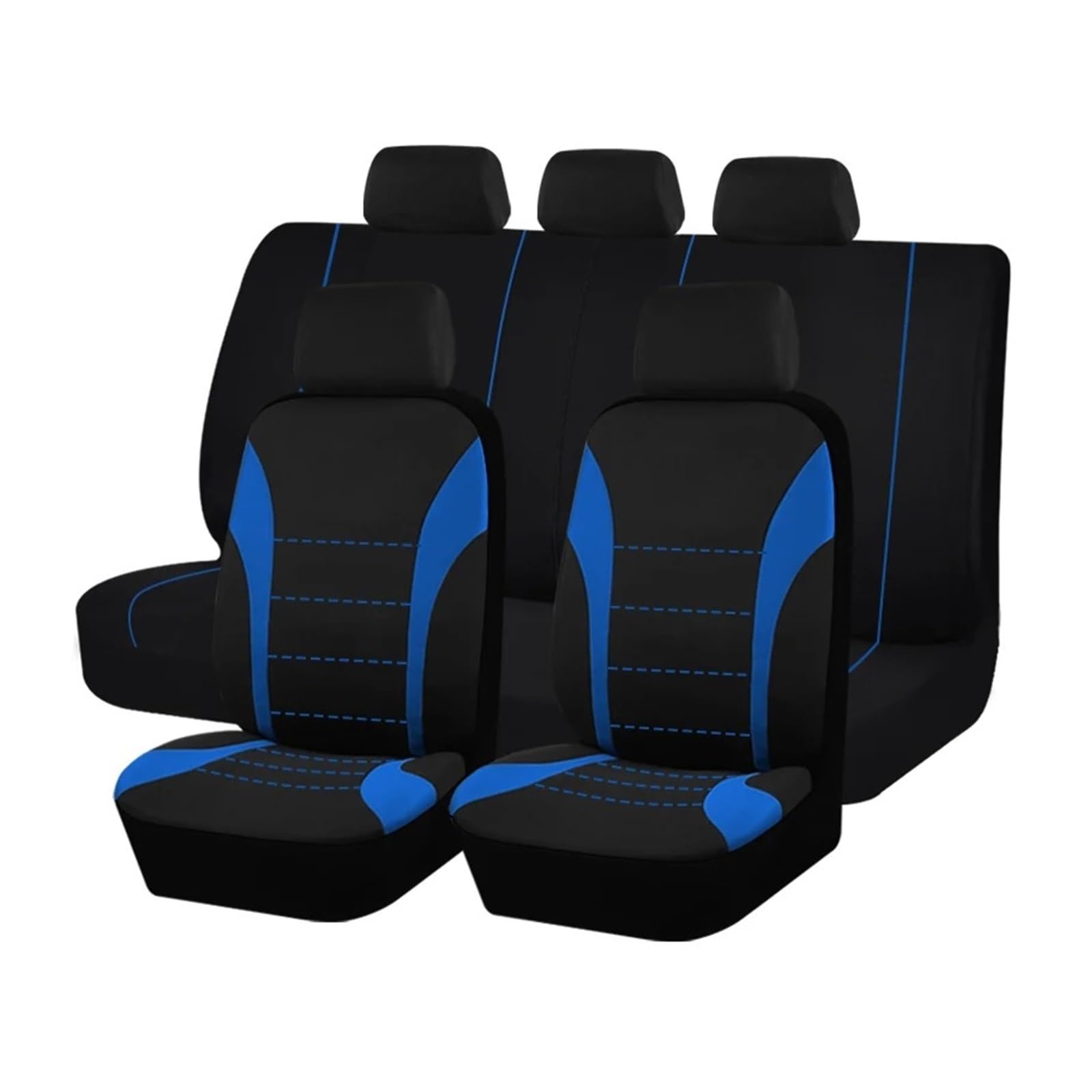 Autositzüberzug Autositzbezüge Universalgröße Passend Für Die Meisten Autos SUVs LKWs Lieferwagen Autositzbezüge Komplettes Set Auto Schonbezüge(Blue 5 Seat) von Mfibbmf