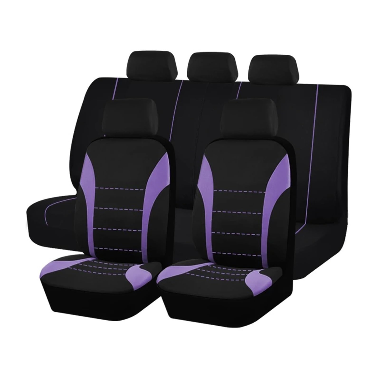 Autositzüberzug Autositzbezüge Universalgröße Passend Für Die Meisten Autos SUVs LKWs Lieferwagen Autositzbezüge Komplettes Set Auto Schonbezüge(Purple 5 Seat) von Mfibbmf