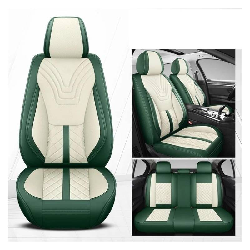 Autositzüberzug Für Daewoo Für Matiz Für Nexia Für Für Kalos Für Evanda Für Magnus Für REXTON Universeller Autositzbezug Aus Leder Auto Schonbezüge(Green White) von Mfibbmf