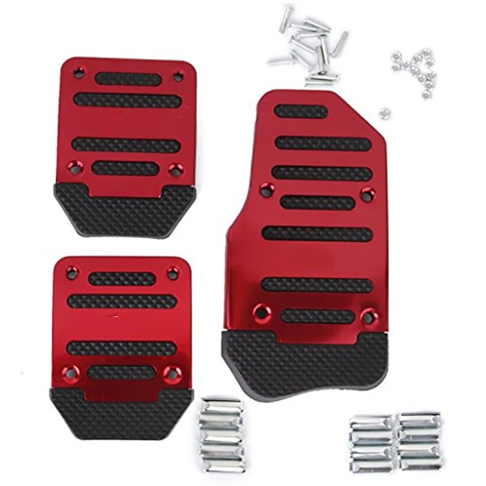 Bremse Pedalkappen 3 Stücke Universal Nicht-Slip Racing Manuelle Fuß Pedal Pad Set Aluminium Auto Auto Gaspedal Abdeckung Pedalkappen von Mfibbmf