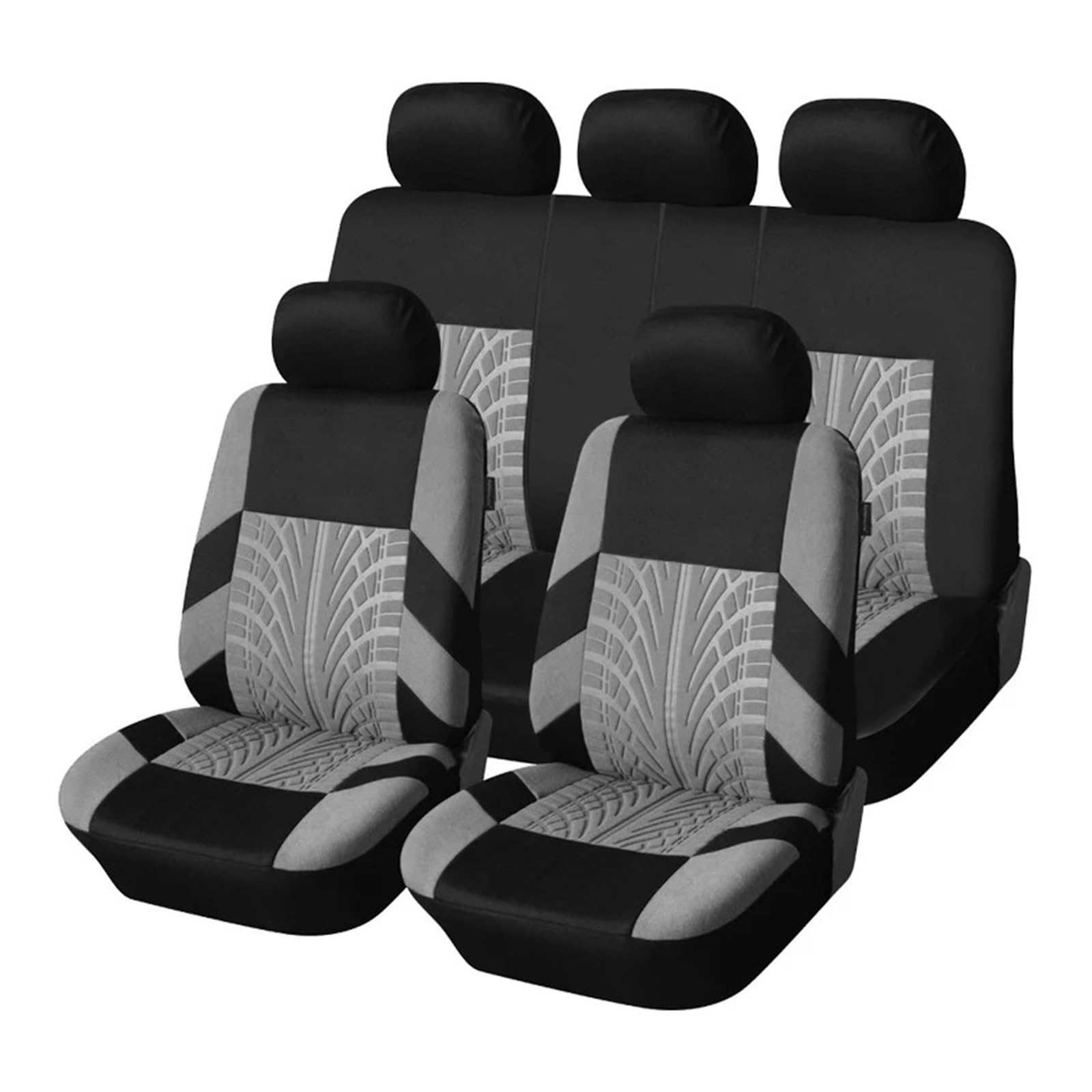 Mfibbmf Autositzüberzug Autositzbezug-Set Geteilter Vorder- Und Rücksitz Passend Für Auto Universeller SUV Limousine Van Auto-Innenbezug Auto Schonbezüge(Grey) von Mfibbmf