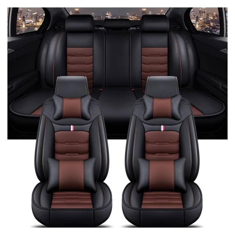 Mfibbmf Autositzüberzug Für 2er-Serie Alle Automodelle F22 F23 F44 F45 F46 G42 Universeller Autositzbezug Auto Schonbezüge(B-Black Coffee 5 Seat) von Mfibbmf