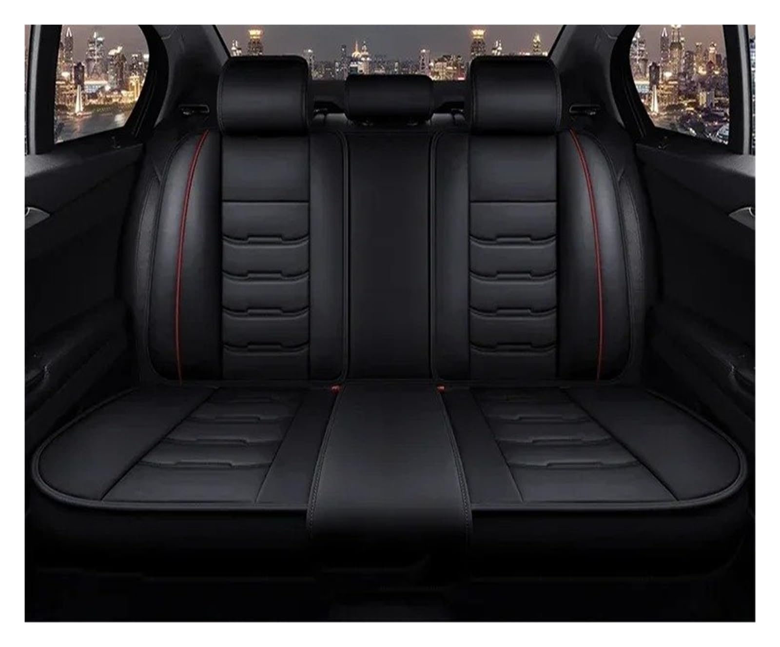 Mfibbmf Autositzüberzug Für CR-Z Für CRV Für Stream Für Legend Für Fit Für Avancier Für Crider Für Integra Universeller Autositzbezug Aus Leder Auto Schonbezüge(Back Row Seats) von Mfibbmf