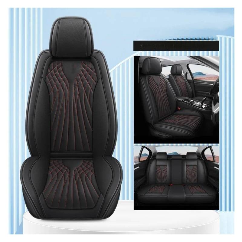 Mfibbmf Autositzüberzug Für Cadillac Für XT5 Für XT4 Für XT6 Für ATSL CT4 CT5 CT6 CT Für Cts All Inclusive Auto Leder Sitzbezug Auto Schonbezüge(Black red) von Mfibbmf