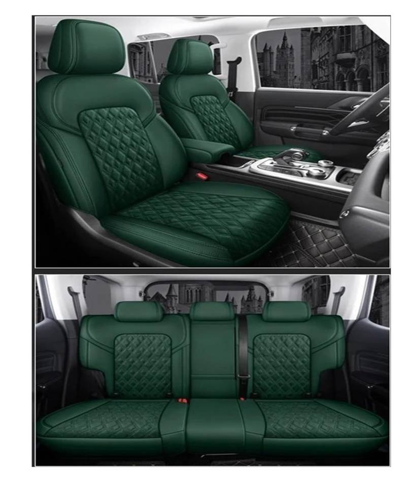 Mfibbmf Autositzüberzug Für Chevrolet Für Orlando Für Equinox Für Cavalier Für Traxes Für Aveo Für Lova Für Epica Für SAIL Autositzbezug Aus Leder Auto Schonbezüge(Green) von Mfibbmf