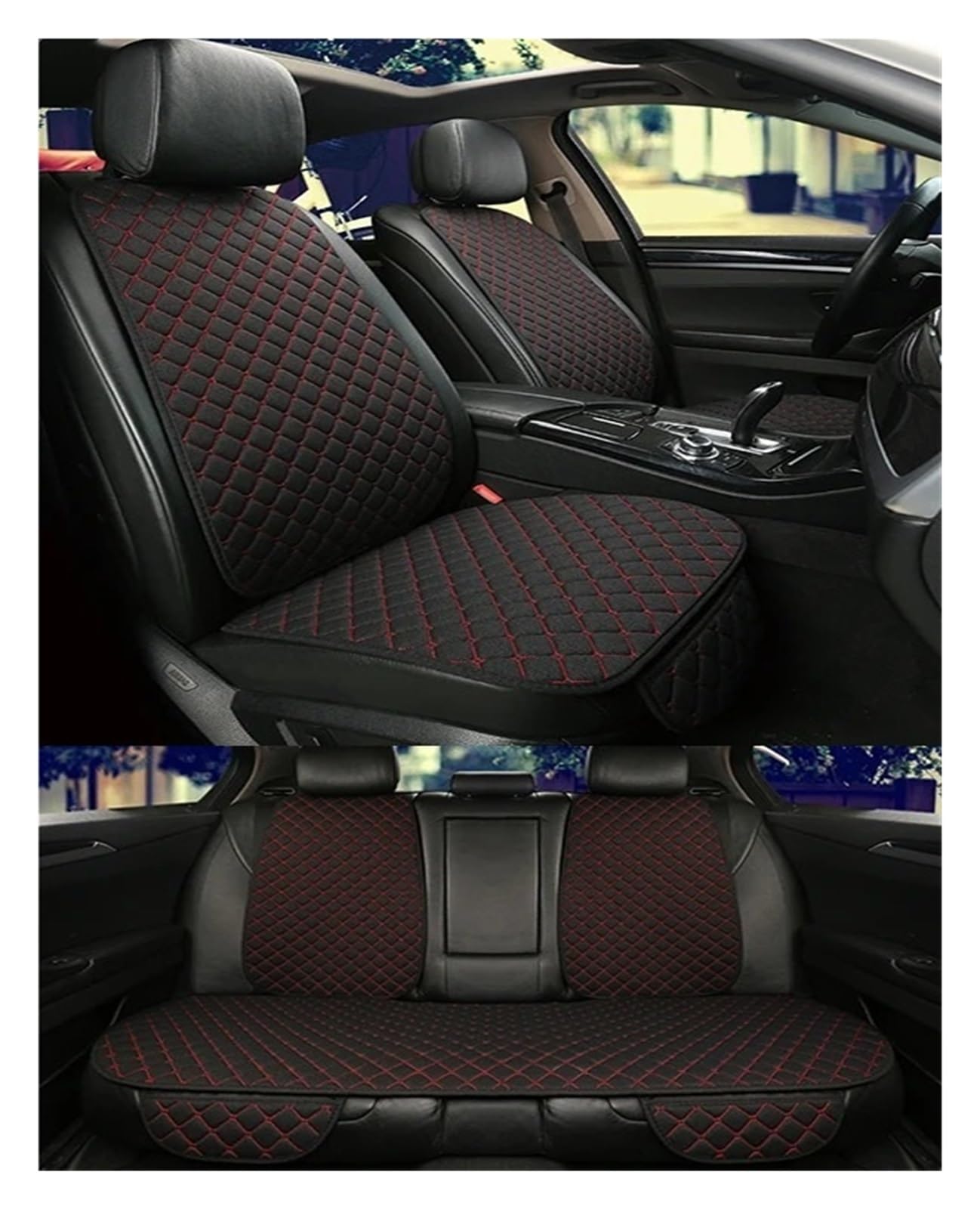 Mfibbmf Autositzüberzug Für Civic Für Accord Für Stadt Für CRV Für CRZ Für Cross Für Elysion Für Fit Für Jade Für Jazz Für Odyssey Auto Sitz Abdeckung Auto Schonbezüge(Black Red 5 seat) von Mfibbmf