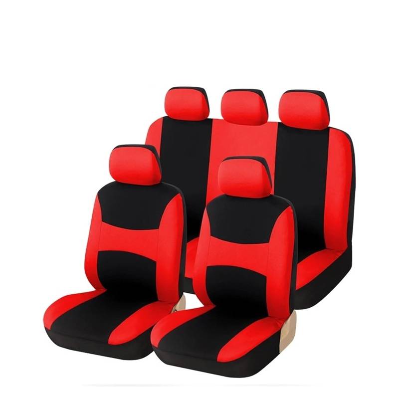 Mfibbmf Autositzüberzug Für FIAT Für Stilo Universal Auto Sitzbezüge Seite Airbag Kompatibel Auto Schonbezüge(Red Full Set) von Mfibbmf