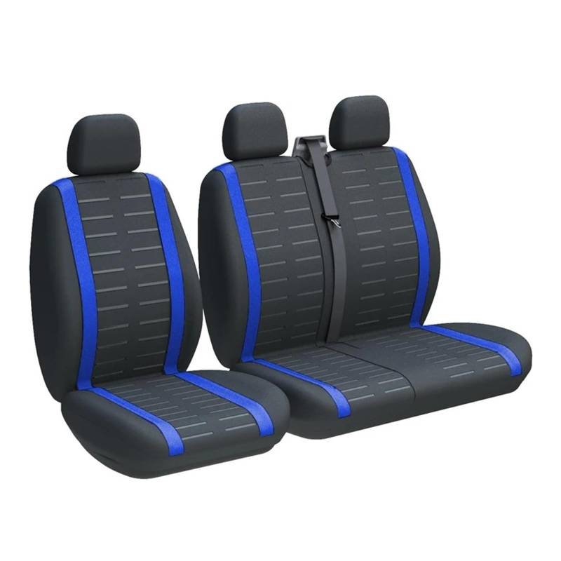 Mfibbmf Autositzüberzug Für Ford Für Transit Für Custom Universal Truck 2+1 Sitzbezüge Schutzsitz Auto Schonbezüge(3-Seater Blue) von Mfibbmf