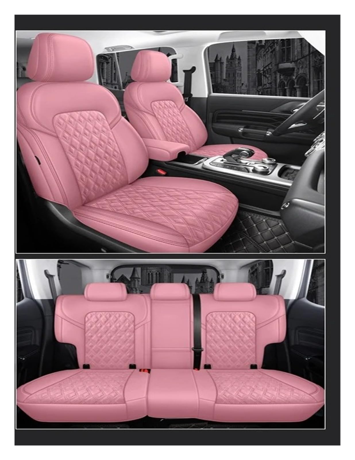 Mfibbmf Autositzüberzug Für G-Klasse G350 G55 G500 G63 Für AMG W463 Autositzbezug Auto Schonbezüge(PINK) von Mfibbmf