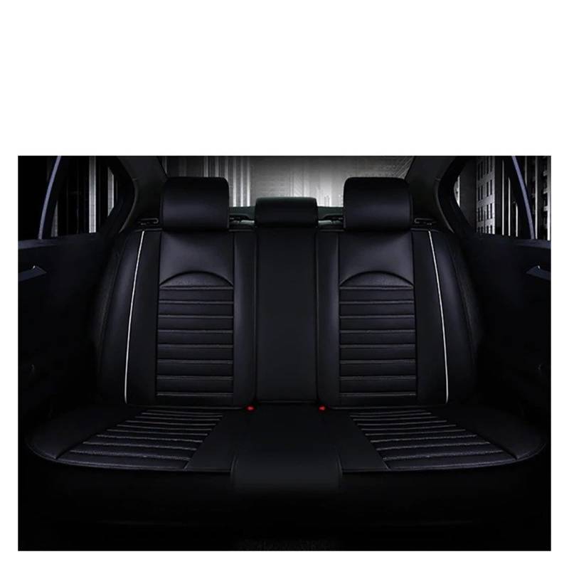 Mfibbmf Autositzüberzug Für Great Für Wall Alle Modelle Für Poer Für M4 H1 Für Voleex C30 H5 Für M2 Leder Universal-Autositzbezüge Auto Schonbezüge(1 Black White Rear) von Mfibbmf