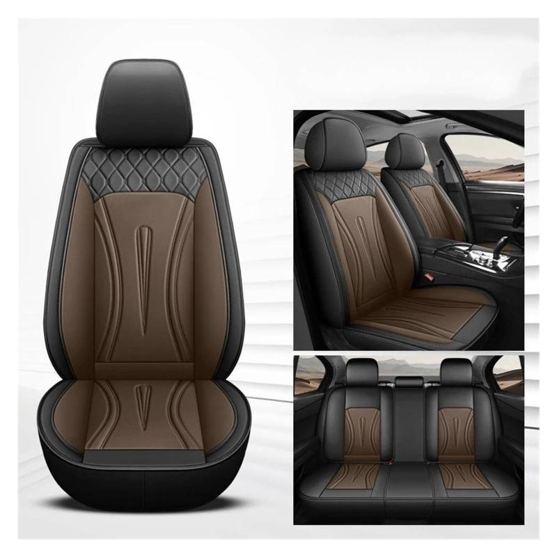 Mfibbmf Autositzüberzug Für Jeep Für Grand Für Cherokee Für Wrangler Für Patriot Für Compass Für Commander Universeller 5-Sitzer-Autositzbezug Auto Schonbezüge(Black Coffee) von Mfibbmf