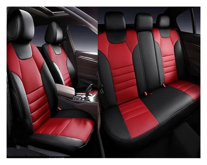 Mfibbmf Autositzüberzug Für Mini Für Cooper R56 Für Countryman Für Clubman Für Paceman Autositzbezug Auto-Innenausstattung Auto Schonbezüge(5Piece-Black Red) von Mfibbmf