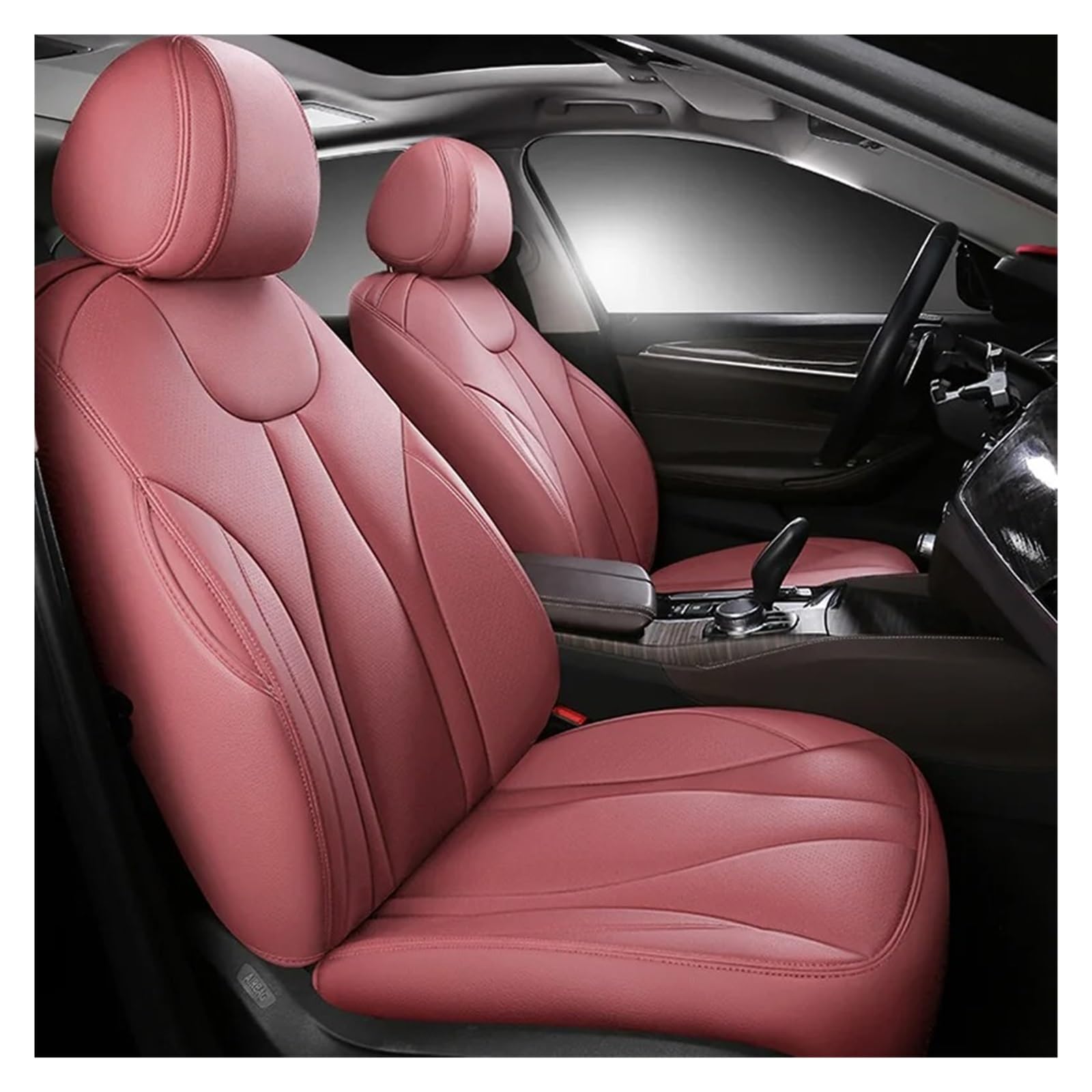 Mfibbmf Autositzüberzug Für Nissan Für Patrol Y62 Y60 Y61 Für Quest Leder Auto Sitz Abdeckung 7 Sitze Auto Schonbezüge(PINK) von Mfibbmf