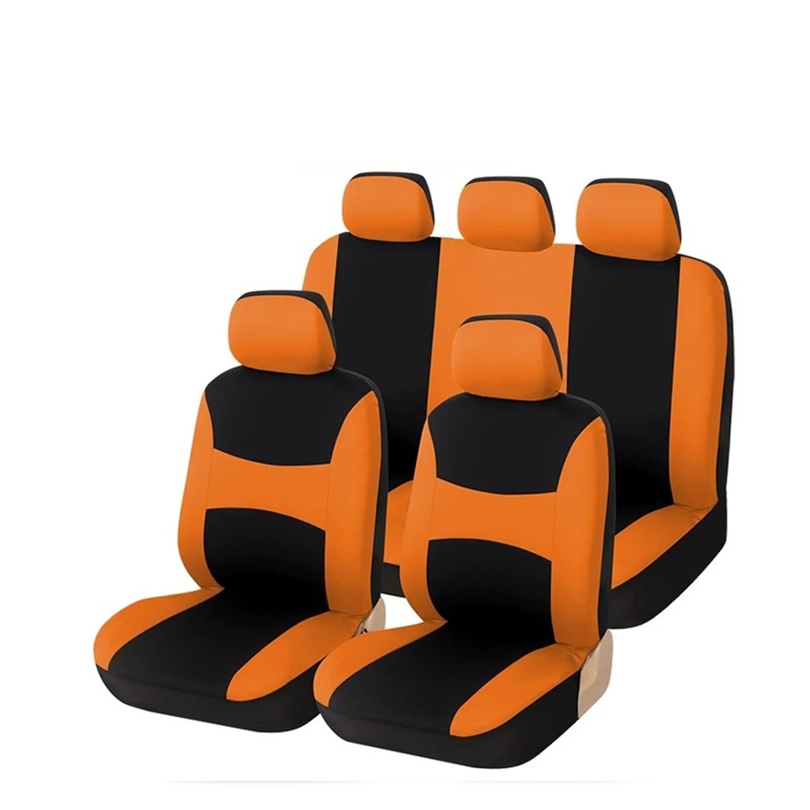 Mfibbmf Autositzüberzug Für Skoda Für Fabia Universal Auto Sitzbezüge Seite Airbag Kompatibel Auto Schonbezüge(Orange Full Set) von Mfibbmf