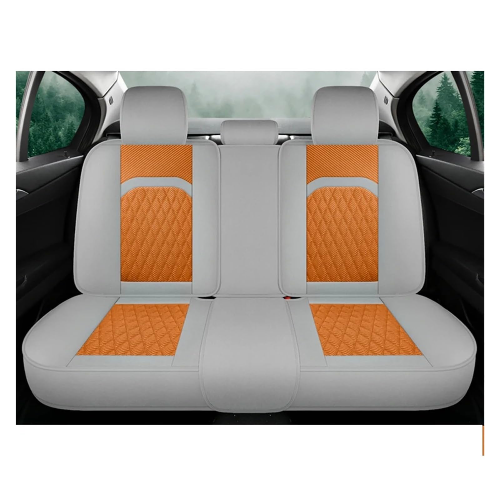 Mfibbmf Autositzüberzug Für Suzuki Für Swift Für Samurai Für Grand Für Alto SX4 Für Vitara Für Liana Universeller Kompletter Satz Autositzbezüge Auto Schonbezüge(Grey Orange Rear) von Mfibbmf